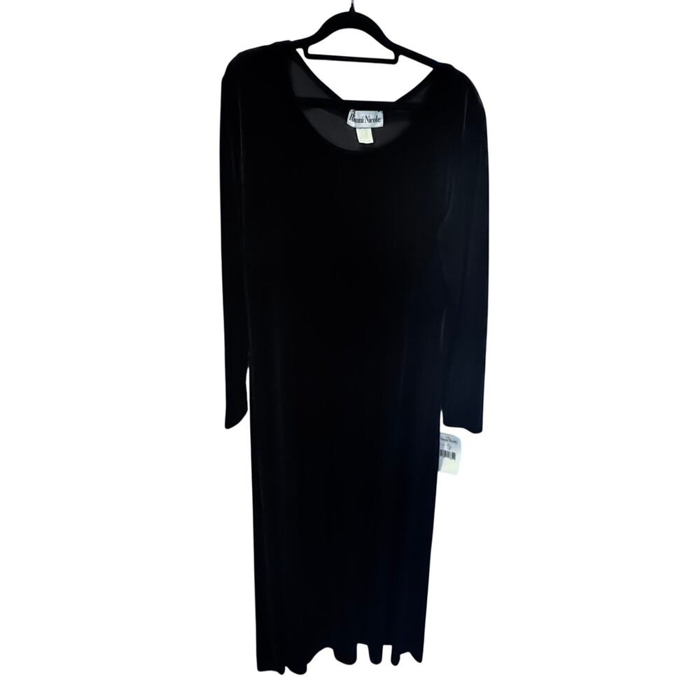 NWT Vintage Ronni Nicole Black Velvet Maxi Dress Size 14 Whimsigoth Halloween